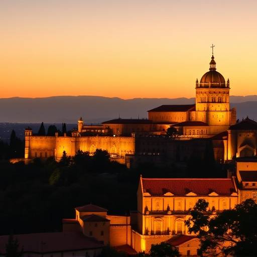 La Alhambra de Granada iluminada al atardecer, con sus intrincados detalles arquitect&oacute;nicos.